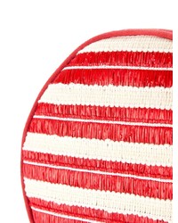 Borsa a tracolla di tela a righe orizzontali bianca e rossa di Mara & Mine