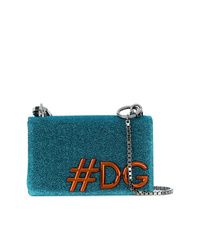 Borsa a tracolla di tela blu di Dolce & Gabbana