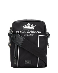 Borsa a tracolla di tela nera di Dolce & Gabbana