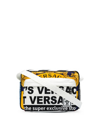 Borsa a tracolla di tela stampata multicolore di Versace