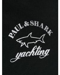 Borsa a tracolla di tela stampata nera di Paul & Shark