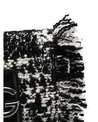 Borsa a tracolla di tweed nera e bianca di Dolce & Gabbana