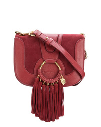 Borsa a tracolla in pelle bordeaux di See by Chloe