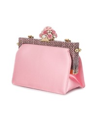 Borsa a tracolla in pelle decorata rosa di Dolce & Gabbana