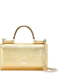 Borsa a tracolla in pelle dorata di Dolce & Gabbana