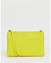 Borsa a tracolla in pelle lime di Ted Baker