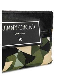 Borsa a tracolla in pelle mimetica verde scuro di Jimmy Choo