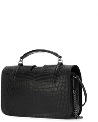 Borsa a tracolla in pelle nera di Saint Laurent