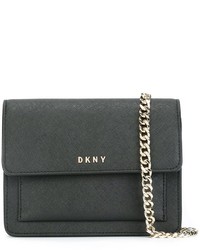 Borsa a tracolla in pelle nera di DKNY