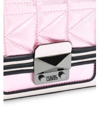 Borsa a tracolla in pelle rosa di Karl Lagerfeld