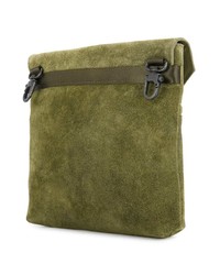 Borsa a tracolla in pelle scamosciata verde oliva di As2ov