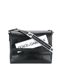 Borsa a tracolla in pelle stampata nera e bianca di Dolce & Gabbana