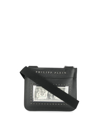Borsa a tracolla in pelle stampata nera e bianca di Philipp Plein