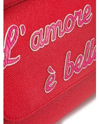 Borsa a tracolla in pelle stampata rossa di Dolce & Gabbana