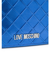 Borsa a tracolla in pelle trapuntata blu di Love Moschino