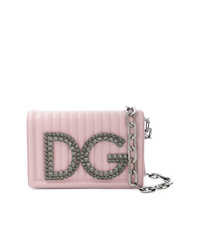 Borsa a tracolla in pelle trapuntata rosa di Dolce & Gabbana