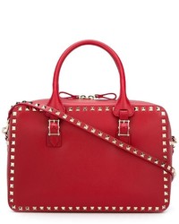 Borsa shopping con borchie rossa di Valentino Garavani
