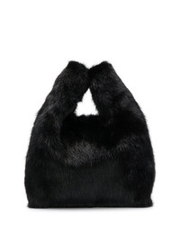 Borsa shopping di pelliccia nera di Simonetta Ravizza