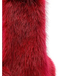 Borsa shopping di pelliccia rossa di Simonetta Ravizza