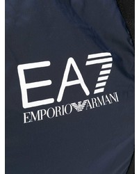Borsa shopping di tela blu scuro di Ea7 Emporio Armani