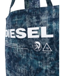 Borsa shopping di tela blu scuro di Diesel