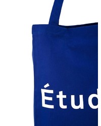Borsa shopping di tela blu di Études