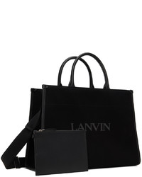 Borsa shopping di tela nera di Lanvin