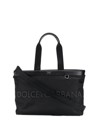 Borsa shopping di tela nera di Dolce & Gabbana