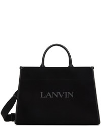 Borsa shopping di tela nera di Lanvin