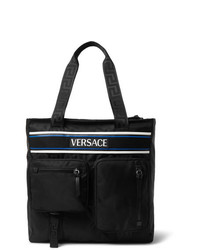 Borsa shopping di tela nera di Versace