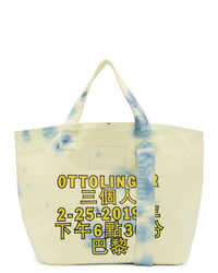 Borsa shopping di tela stampata beige di Ottolinger