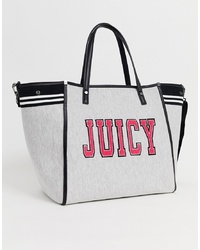 Borsa shopping di tela stampata grigia di Juicy Couture