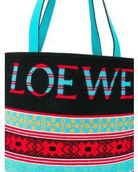 Borsa shopping di tela stampata multicolore di Loewe