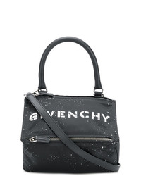 Borsa shopping di tela stampata nera e bianca di Givenchy