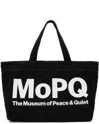 Borsa shopping di tela stampata nera e bianca di Museum of Peace & Quiet