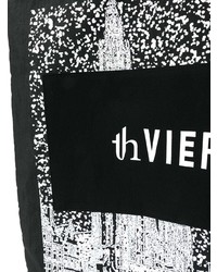 Borsa shopping di tela stampata nera e bianca di Th X Vier Antwerp