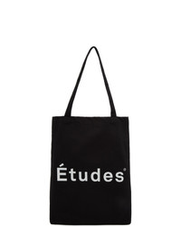 Borsa shopping di tela stampata nera e bianca di Études