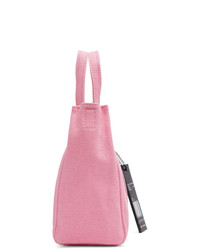 Borsa shopping di tela stampata rosa di Marc Jacobs