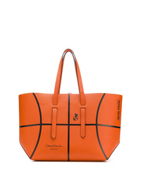 Borsa shopping in pelle arancione di Calvin Klein 205W39nyc