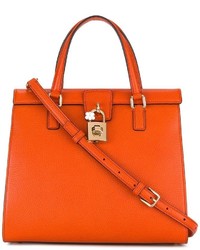 Borsa shopping in pelle arancione di Dolce & Gabbana