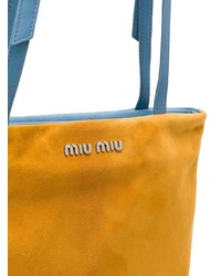 Borsa shopping in pelle arancione di Miu Miu