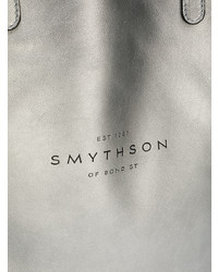 Borsa shopping in pelle argento di Smythson