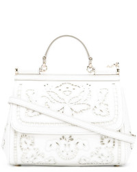 Borsa shopping in pelle bianca di Dolce & Gabbana