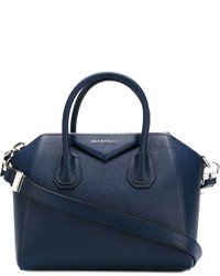 Borsa shopping in pelle blu scuro di Givenchy