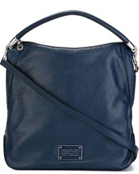 Borsa shopping in pelle blu scuro di Marc by Marc Jacobs