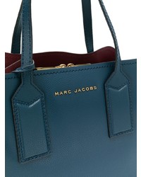 Borsa shopping in pelle blu scuro di Marc Jacobs