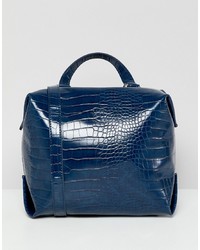 Borsa shopping in pelle blu di French Connection