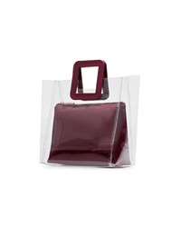 Borsa shopping in pelle bordeaux di Staud