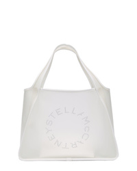 Borsa shopping in pelle con borchie bianca di Stella McCartney