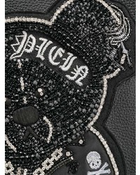 Borsa shopping in pelle decorata nera di Philipp Plein
